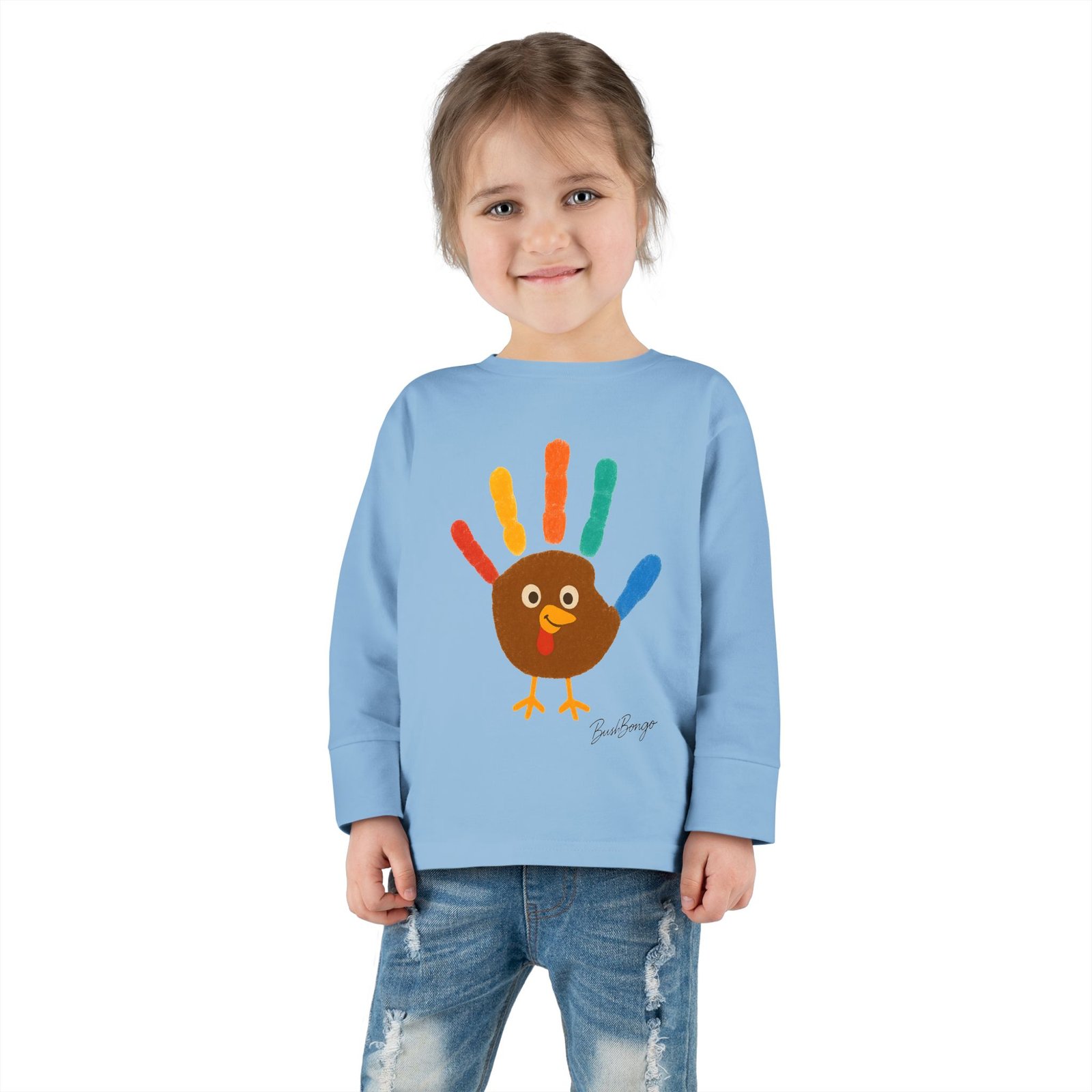 Thanksgiving Toddler Colorful Handprint Toddler Tee - Image 12