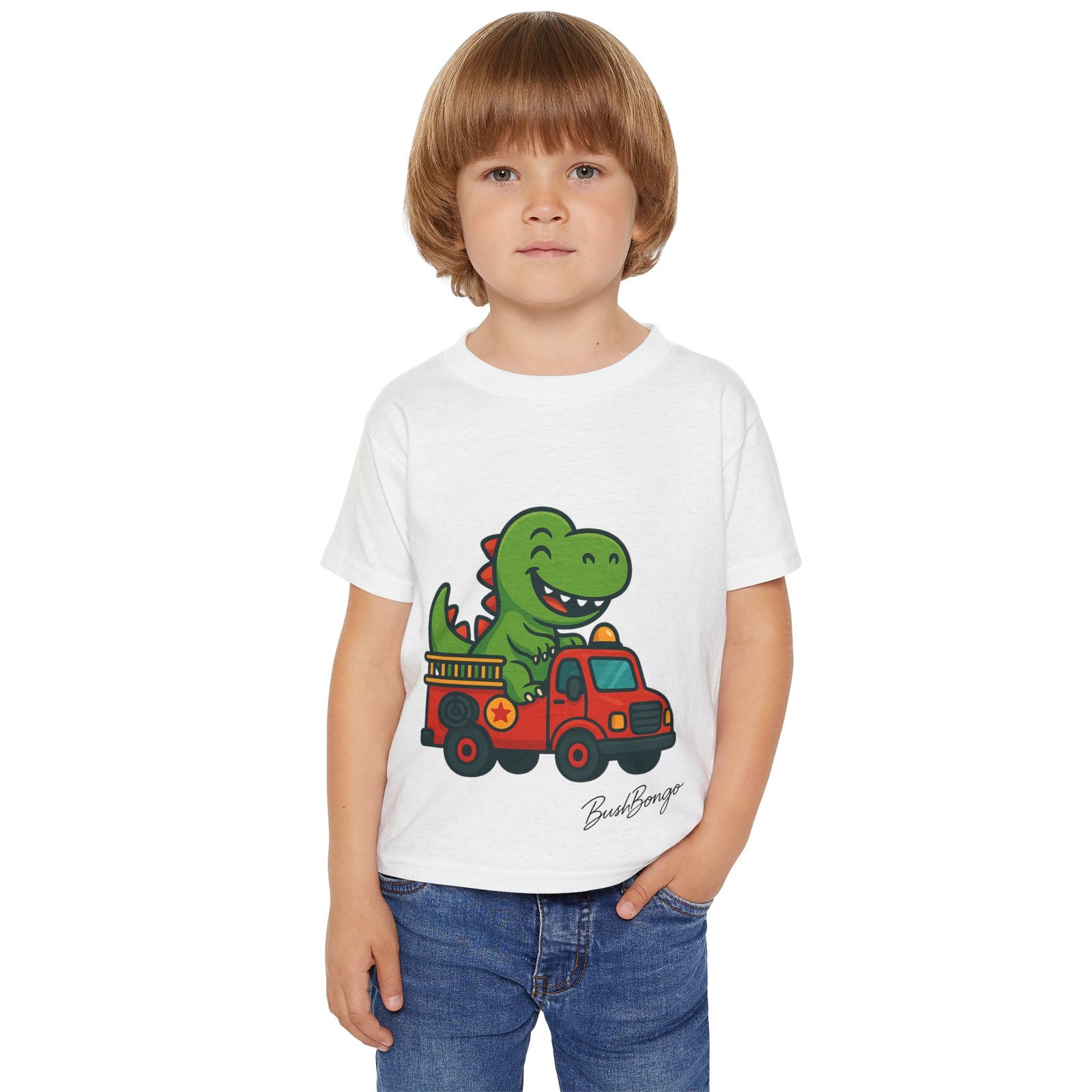Funny Dino Truck Toddler Tee - Image 3