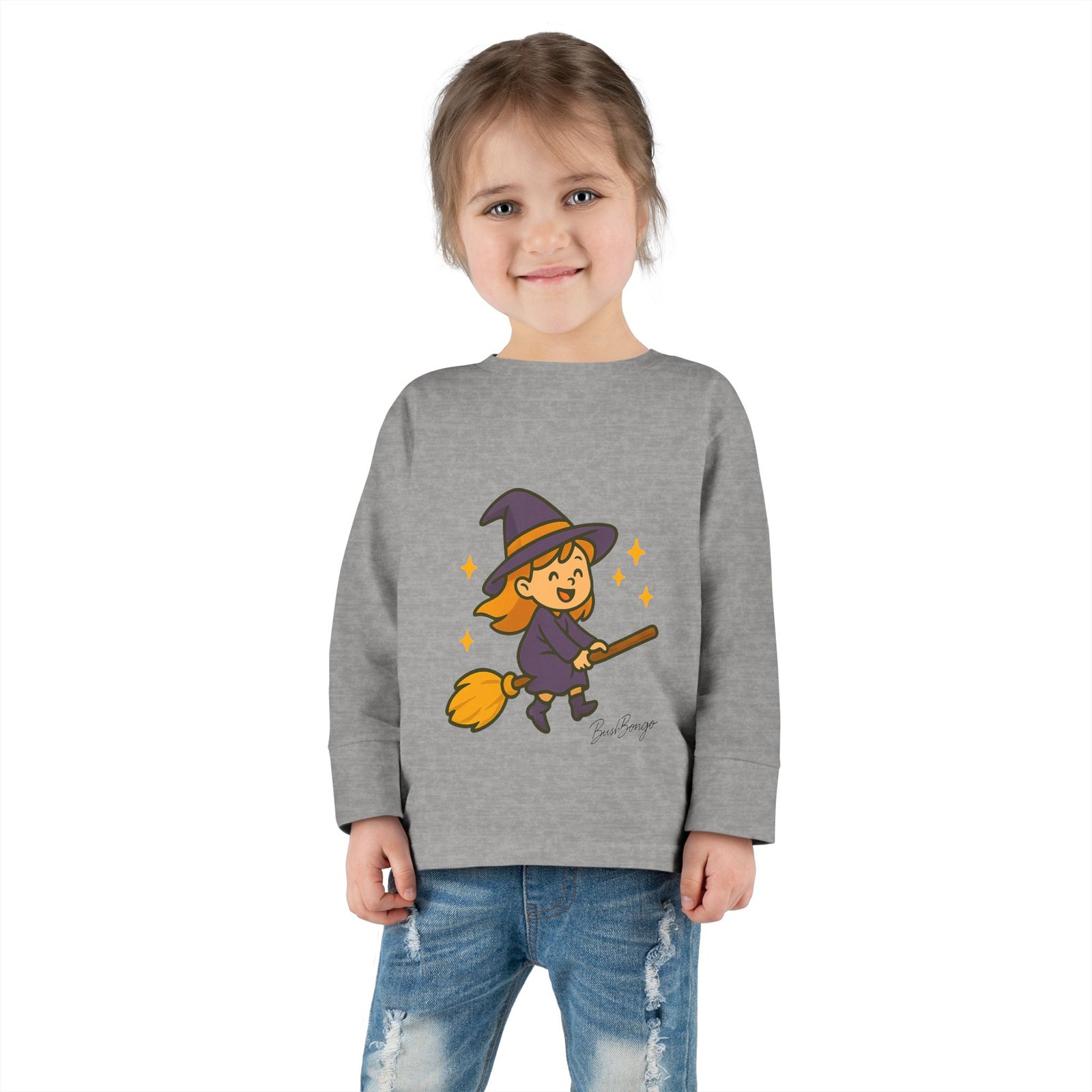 Witch on Broom Toddler Tee - Image 8