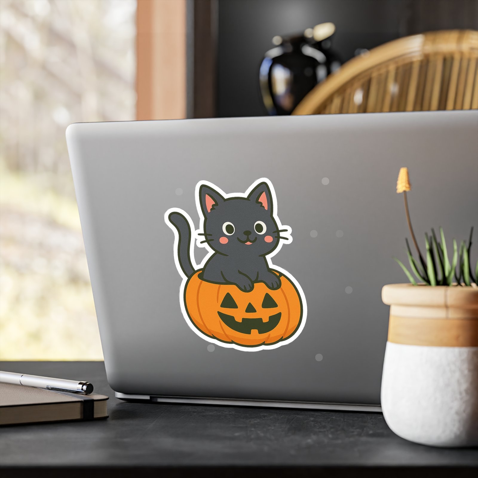 Peek-a-Boo Cat Halloween Decals - Image 16