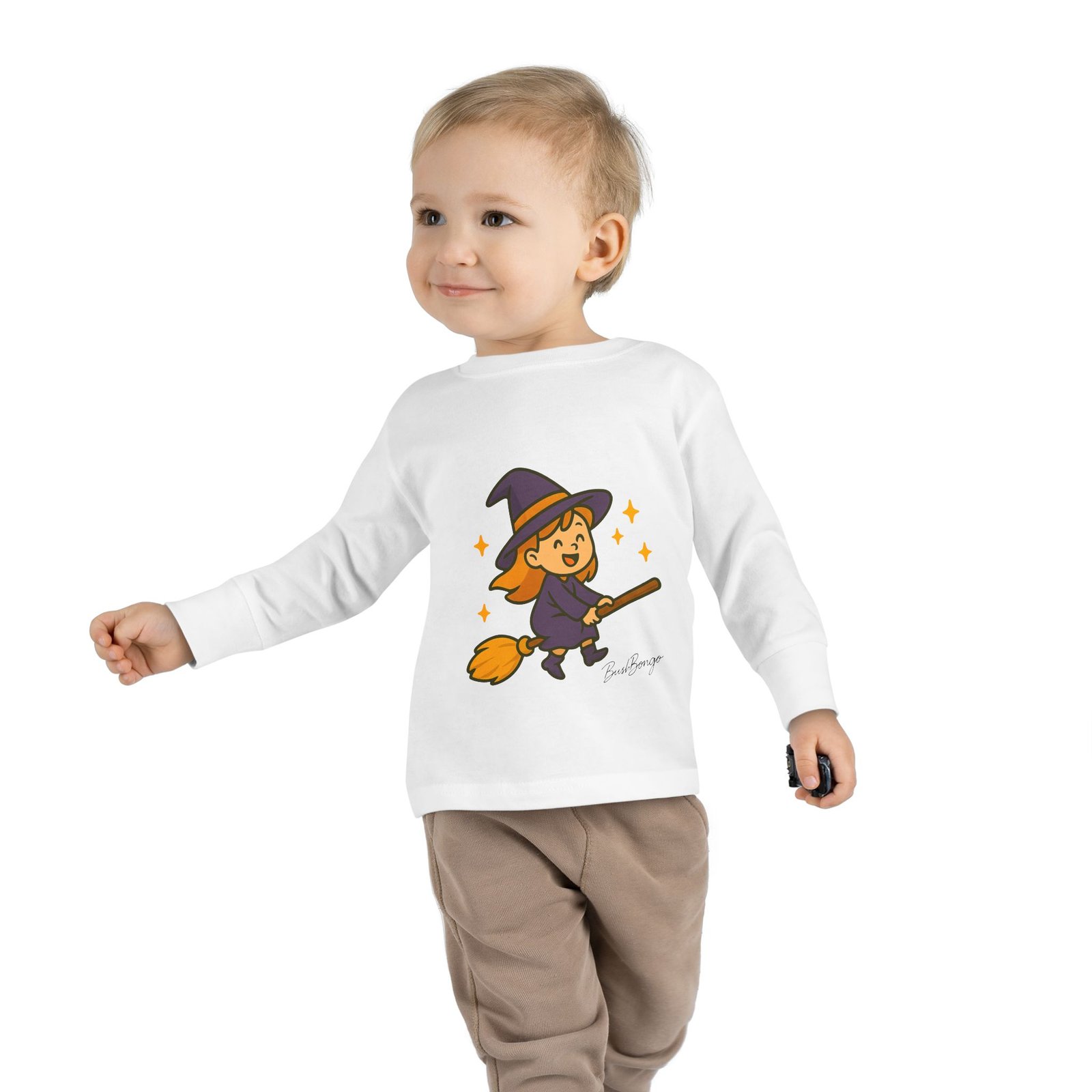 Witch on Broom Toddler Tee - Image 3