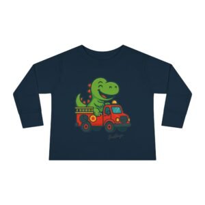 Funny Dino Riding Fire Truck Toddler Tee - Image 21