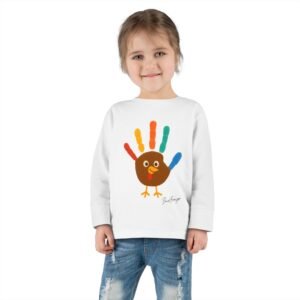 Thanksgiving Toddler Colorful Handprint Toddler Tee - Image 4