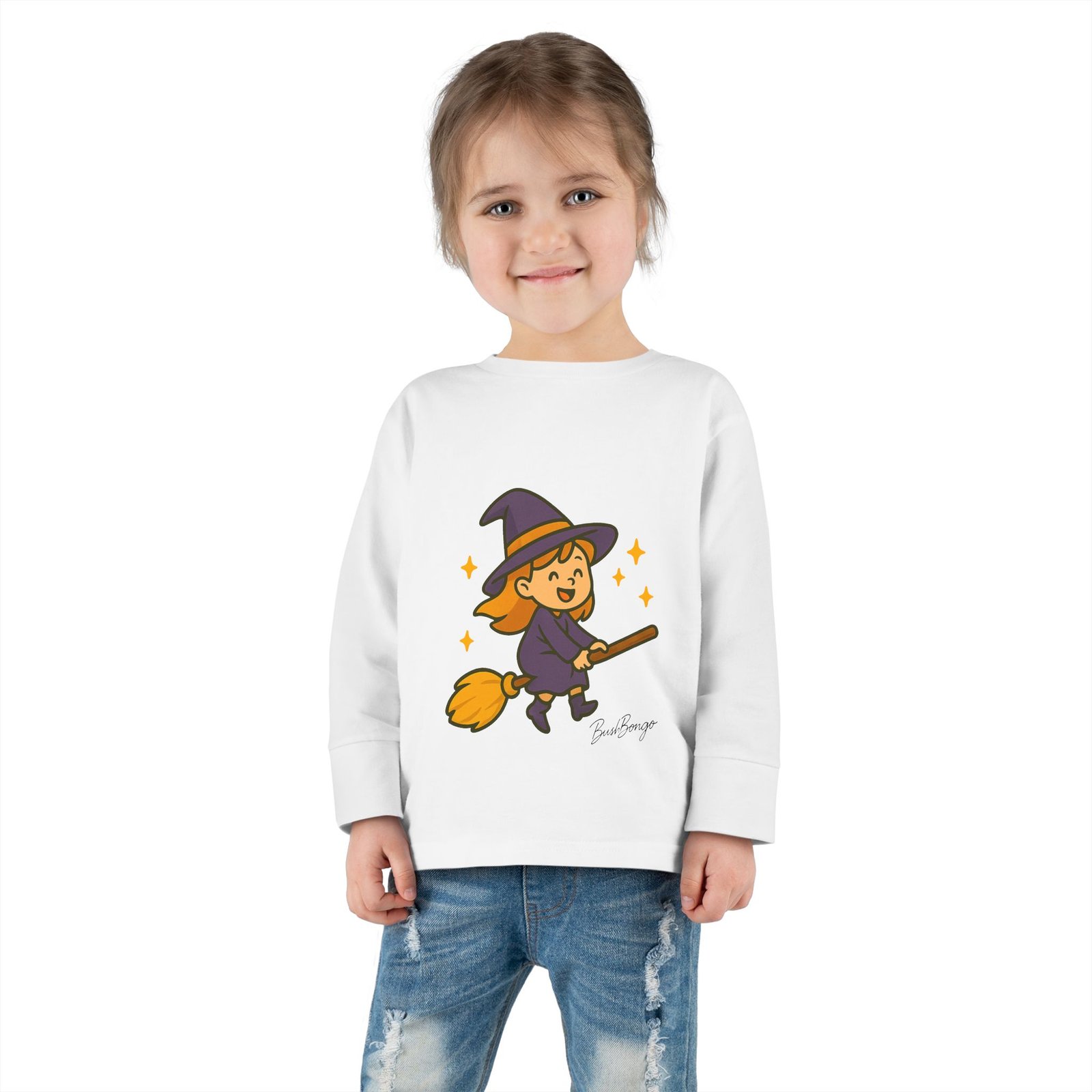 Witch on Broom Toddler Tee - Image 4