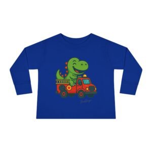 Funny Dino Riding Fire Truck Toddler Tee - Image 13
