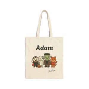Halloween Monster Squad Personalized Cotton Canvas Tote Bag