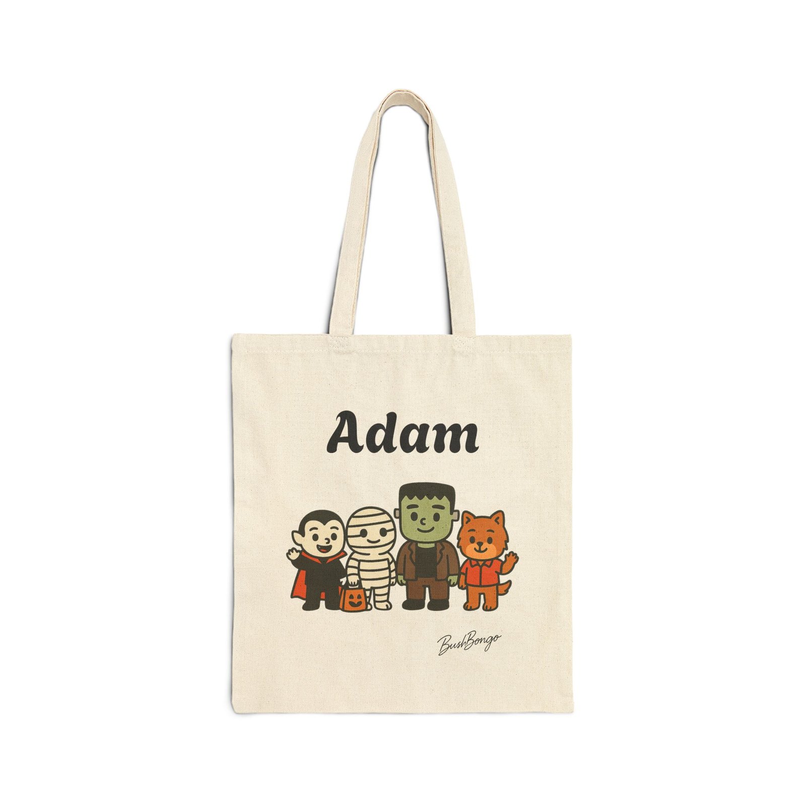 Halloween Monster Squad Personalized Cotton Canvas Tote Bag - Image 1