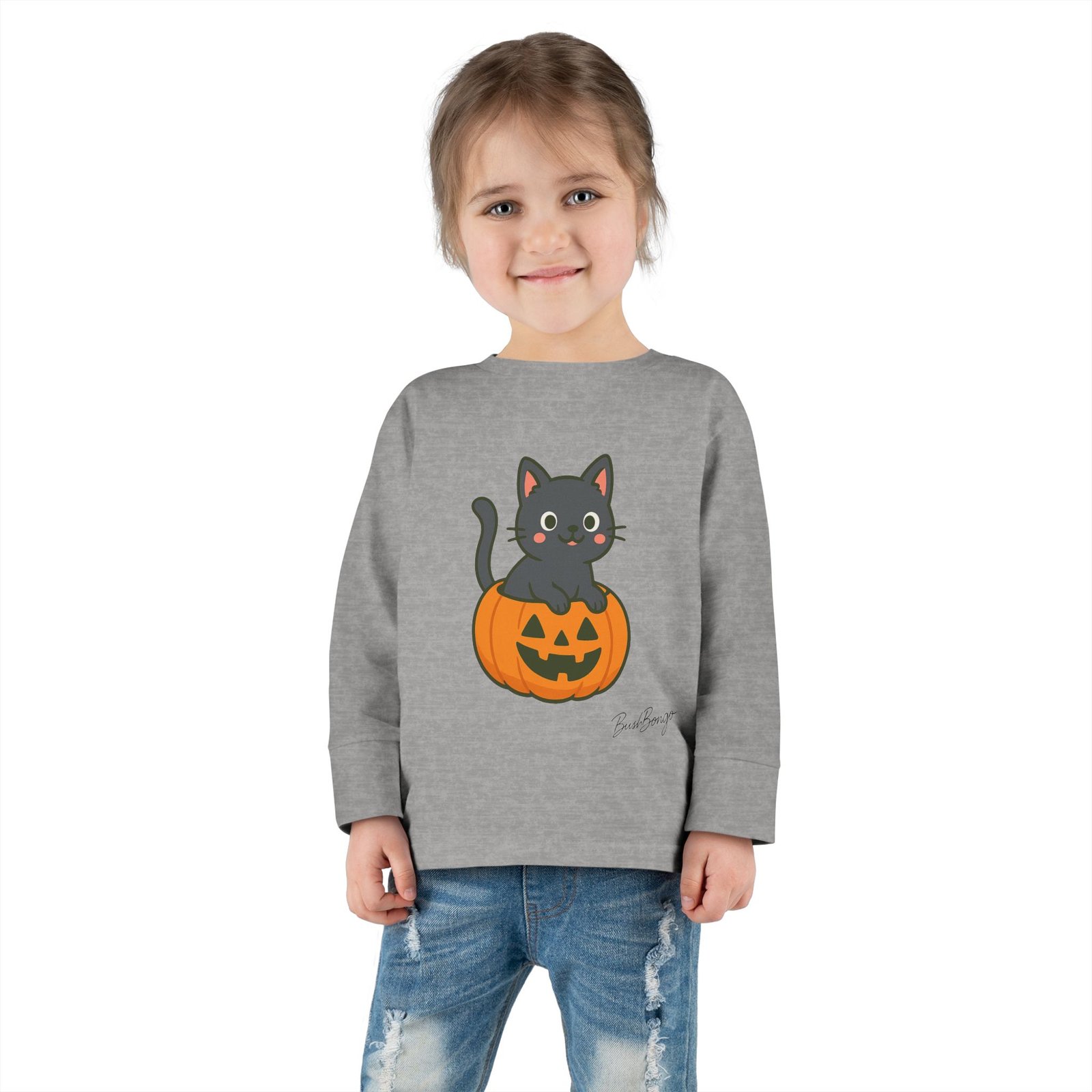 Halloween Spooky Kitten in Pumpkin Toddler Tee - Image 8