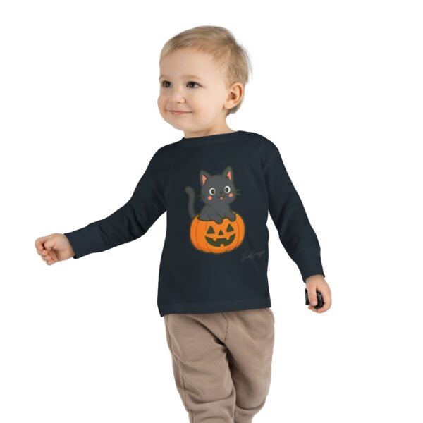 Halloween Spooky Kitten in Pumpkin Toddler Tee