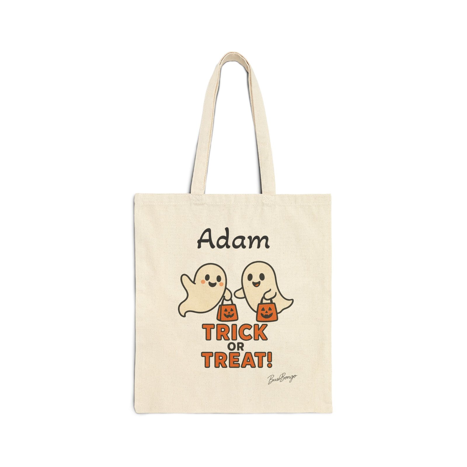 Halloween Ghosts Trick & Treat Cotton Canvas Bag - Image 1