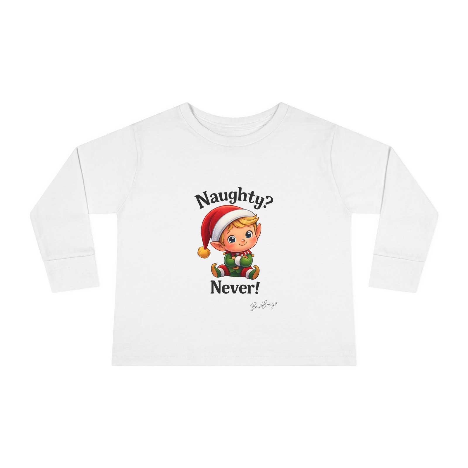 Naughty? Never! Elf Toddler Tee - Image 1