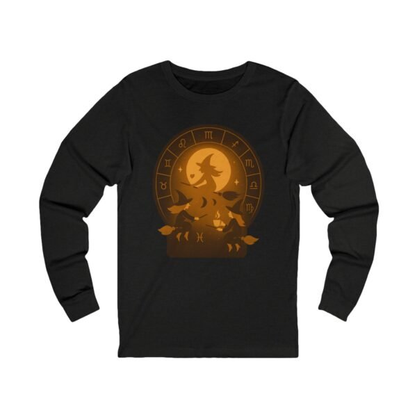 Celestial Coven Zodiac Circle Moon Glow Halloween Tee for adults
