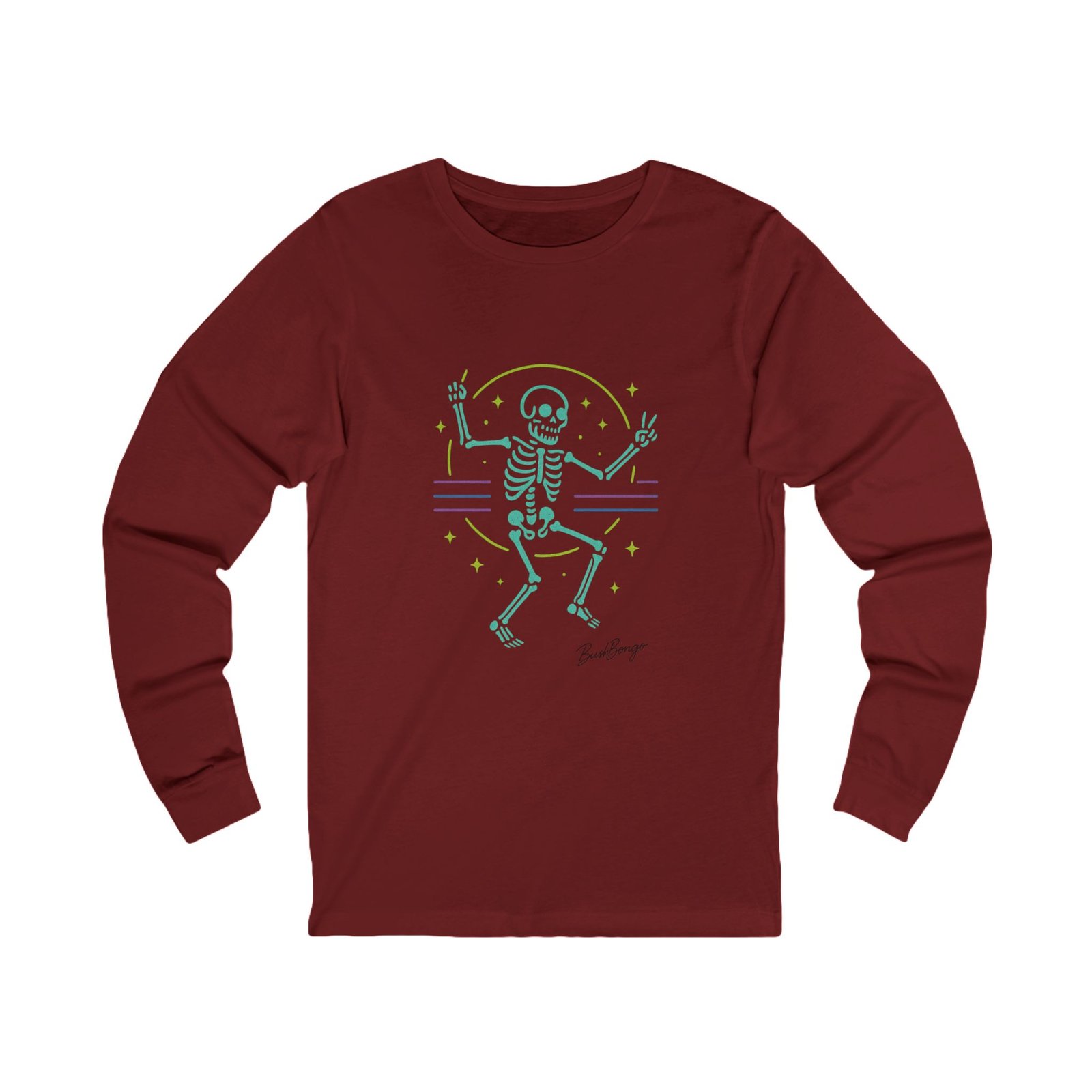 Neon Dancing Skeleton Rave Unisex  Adult Tee - Image 17