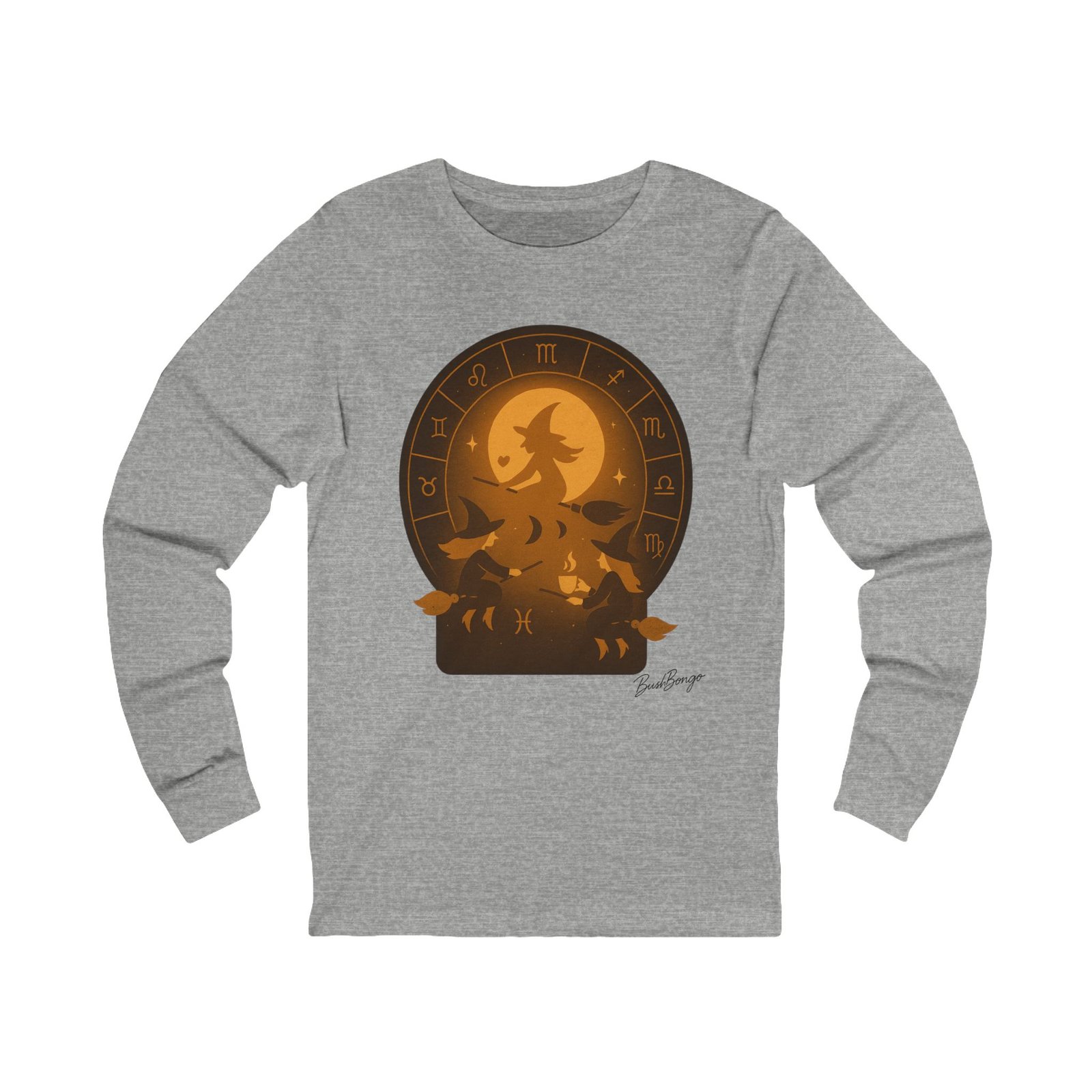 Celestial Coven Zodiac Circle Moon Glow Halloween Tee for adults - Image 11