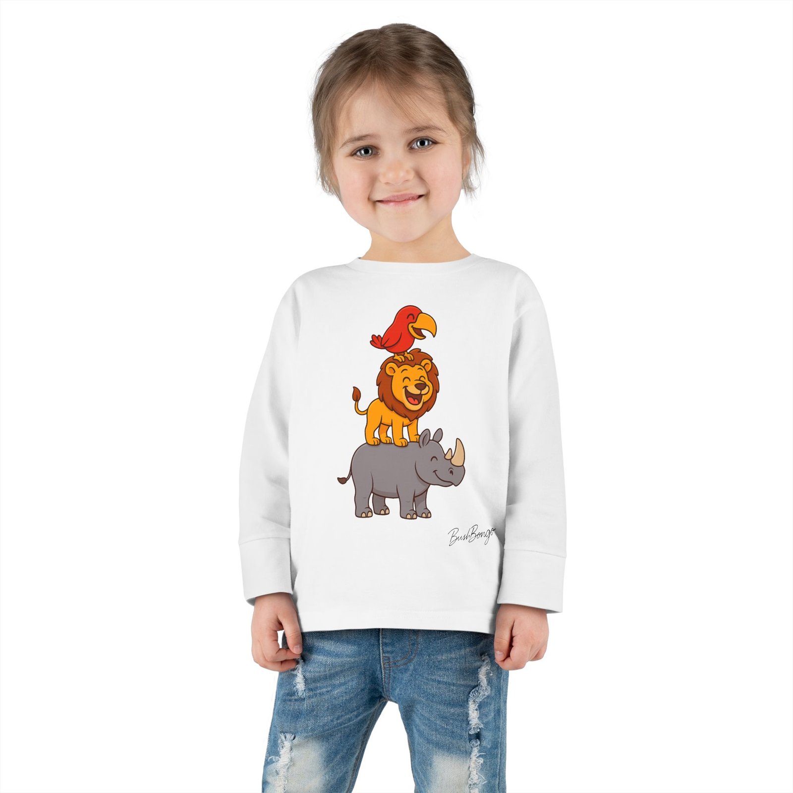 Cute Animal Stack Toddler Tee - Image 4
