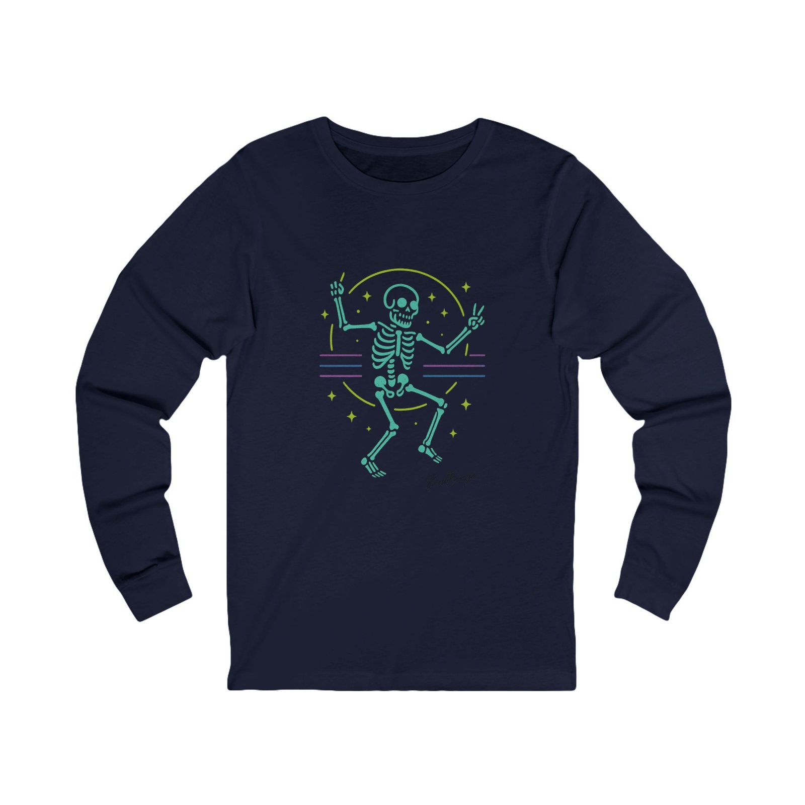 Neon Dancing Skeleton Rave Unisex  Adult Tee - Image 15