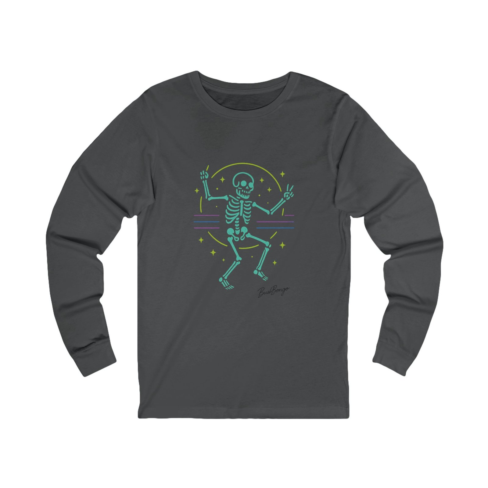 Neon Dancing Skeleton Rave Unisex  Adult Tee - Image 9