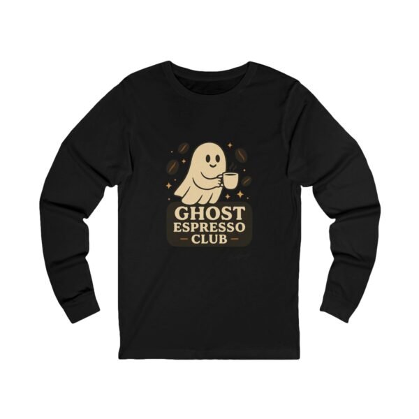 Funny Halloween Ghost Espresso Club Long Sleeve Adult Tee