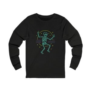 Neon Dancing Skeleton Rave Unisex  Adult Tee - Image 3