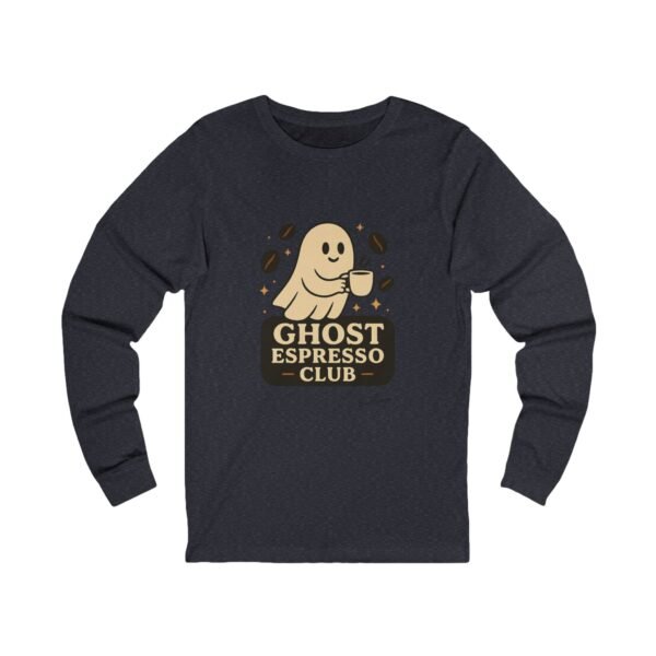 Funny Halloween Ghost Espresso Club Long Sleeve Adult Tee
