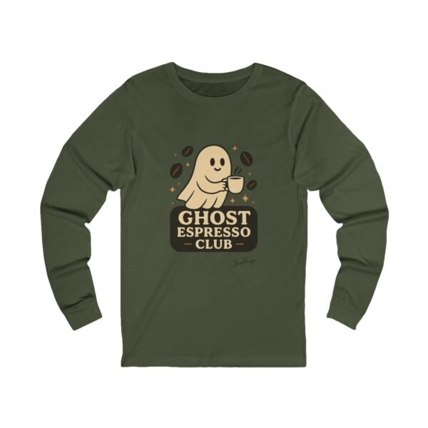 Funny Halloween Ghost Espresso Club Long Sleeve Adult Tee