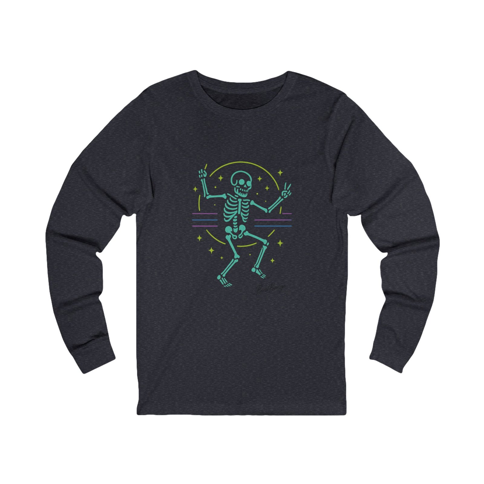 Neon Dancing Skeleton Rave Unisex  Adult Tee - Image 13