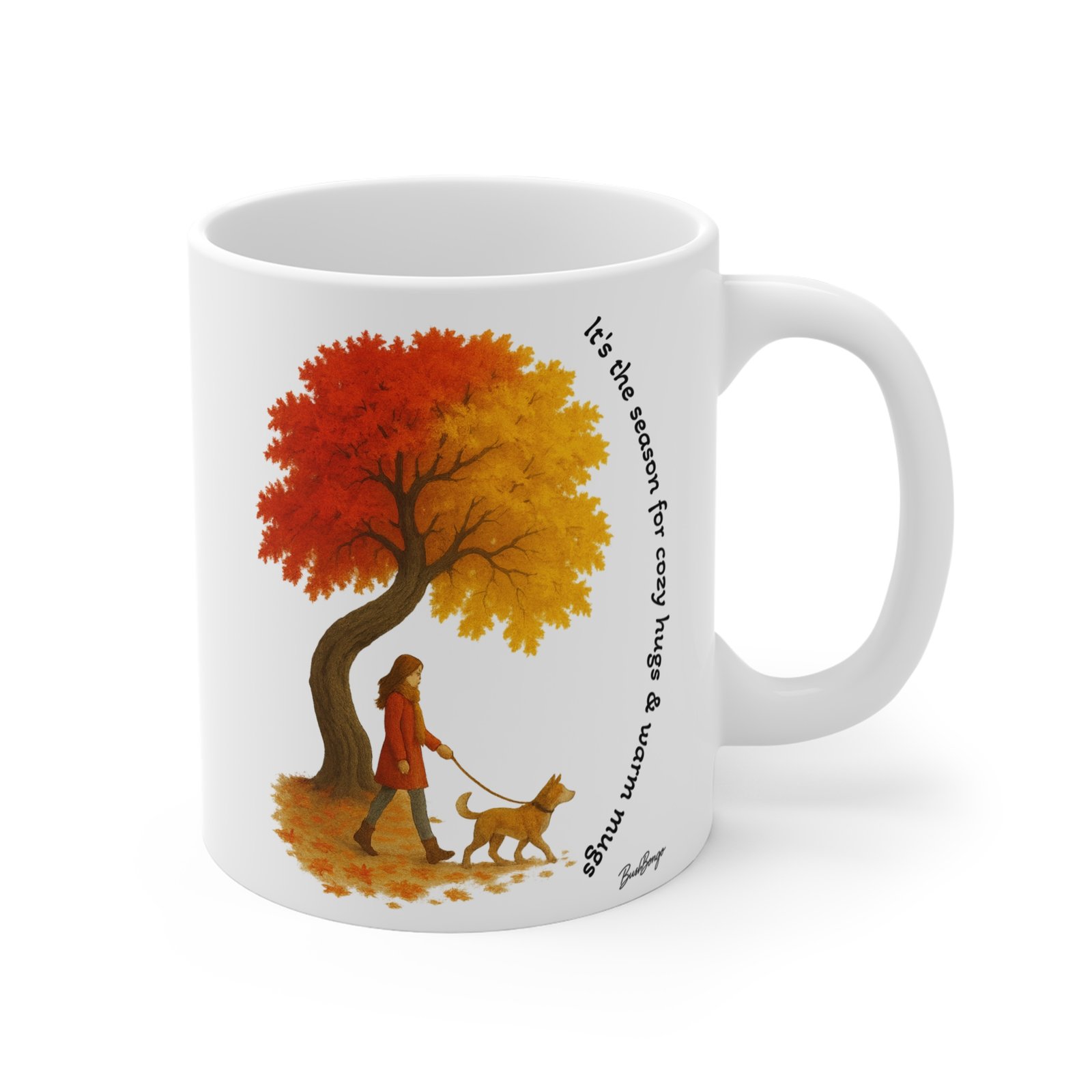 Dog-Mom Happy Tails Autumn Mug - Image 1