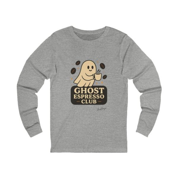 Funny Halloween Ghost Espresso Club Long Sleeve Adult Tee
